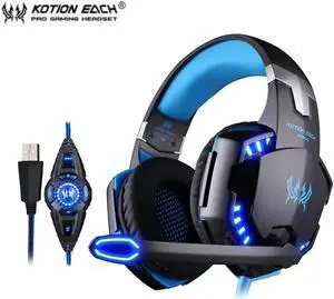 G2200 USB 7.1 Surround Sound Vibration Game Gaming Headphone Computer Headset Earphone Headband with Microphone LED