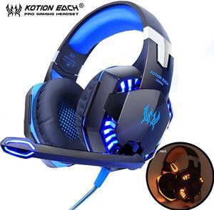 Gaming Headphones Headset Deep Bass Stereo wired gamer Earphone Microphone with backlit for PS4 phone PC Laptop