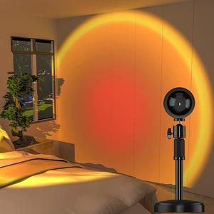 Sunset Lamp,360 Degree Rotation Projection Lamp, Retractable Night Light Projector Led Lamp, Adjustable Bracket Projection Lamp for Home Living Room Bedroom Decor