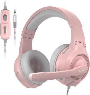 PS4 Gaming Headset Headphone Compatible with New Xbox One Gaming Headset Stereo Sound Headphone with Mic for PS4PCMacTabletPhone Pink