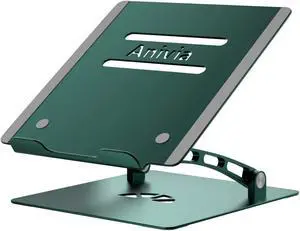 Adjustable Laptop Stand Metal Holder Portable Aluminum Computer Riser Ergonomic Laptops Elevate Stand for Desk Compatible with 10-17" Notebook Computer Green