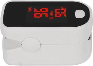 Portable Finger Clip Oximeter OLED NM Infrared Finger Pulse Oximetry Monitor PI Sleep Monitoring Heart Rate Detector-White