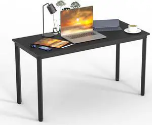 Computer Desk 39 inch Small Size PC Table for Home Office, Sturdy Gaming Writing Desk Workstation Dining Table Black Metal Frame Black