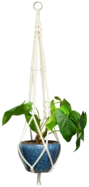 INMISS Macrame Plant Hanger Hand Woven Cotton Rope Hanging Planter Holder with Metal Ring 41in Hanging Basket for 5-10 Inch Flower Pots Indoor Outdoor Boho Home Decor INMISS Macrame Plant Hanger Hand Woven Cotton Rope Hanging Planter Holder with Metal Ring 41in Hanging Basket for 5-10 Inch Flower Pots Indoor Outdoor Boho Home Decor