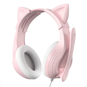 INMISS Pink Cat Ear Wired Gaming Headset Lightweight Over Ear Headphones Adjustable Microphone Soft Memory Earpads PS4 PS5 Switch Laptop INMISS Pink Cat Ear Wired Gaming Headset Lightweight Over Ear Headphones Adjustable Microphone Soft Memory Earpads PS4 PS5 Switch Laptop