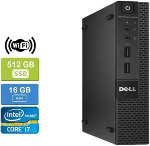 DELL 9020 MICRO Intel Core i7-4770T 2.50 GHz, 16GB, 512GB SSD, Win 10 Pro