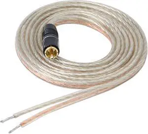 RCA Speaker Wire Speaker Bare Cable to RCA Plug Gold Plated RCA Connector High Level OFC Audio Cable Open End for Amplifiers Subwoofer - DIY 2 M
