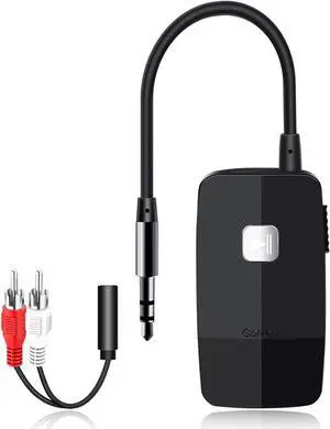 Upgraded Bluetooth 5.4 Receiver for Speaker Wireless Audio Adapter for Home Audio Car Stereo with 3.5mm RCA Jack 20 Hours Playtime Dual Connection to 2 Phones Easy Control ON/Off Slider