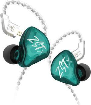 KZ ZST X in-Ear Monitors, Upgraded Dynamic Hybrid Dual Driver ZSTX Earphones, HiFi Stereo IEM Wired Earbuds/Headphones with Detachable Cable for Musician Audiophile (Without Mic, Cyan)