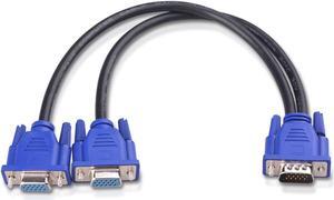 Cable Matters 1ft Full HD 1080P VGA Splitter Cable (VGA Y Cable) for Screen Duplication - Does NOT Show Separate Displays (No Screen Extension)