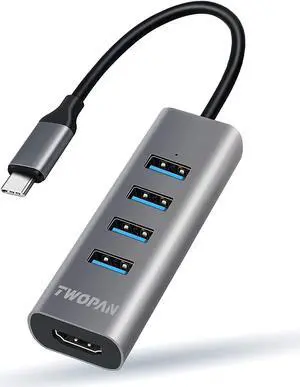 USB C Hub HDMI 4K 5-in-1 USB C to USB Hub 4 Ports USB Hub Multiport Adapter USB C Splitter for Laptop New iMac 24 2021 MacBook Pro/Air iPad Pro  Chromebook Pixelbook Yoga XPS