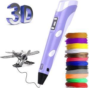 3D Pen for Kids 3D Printing Pen 3D Crayon 3D Art Pen with 10 Colors  Filaments 3D Drawing Craft Pen Holiday Christmas Toys/Gifts