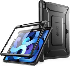 SUPCASE for iPad Air 5th Generation Case / iPad Air 4th Generation Case with Pencil Holder (Unicorn Beetle Pro), [Built-in Screen Protector & Stand] Rugged Case for iPad Air 5/4 10.9 Inch, Black