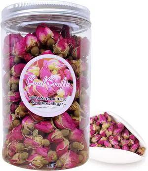 Dried Rose Buds Edible Fragrant Dried Flowers for Tea, Baking, Crafts, Potpourri - Red Rose Buds 3.5oz Dried Rose Buds Edible Fragrant Dried Flowers for Tea, Baking, Crafts, Potpourri - Red Rose Buds 3.5oz