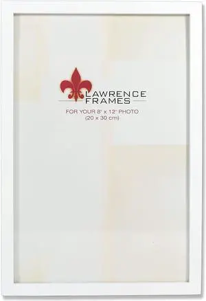 Lawrence Frames 755882 White Wood Picture Frame, Gallery Collection, 8 by 12-Inch