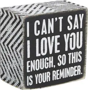 Primitives by Kathy 23238 Chevron Trimmed Box Sign, 3 x 3-Inches, I Love You Primitives by Kathy 23238 Chevron Trimmed Box Sign, 3 x 3-Inches, I Love You