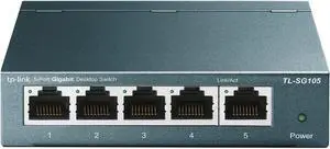 TL-SG105 | 5 Port Gigabit Unmanaged Ethernet Network Switch Ethernet Splitter | Plug & Play | Fanless Metal Design | Shielded Ports | Traffic Optimization | Limited Lifetime Protection