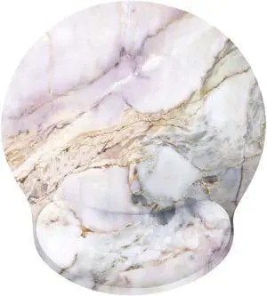 Ergonomic Mouse Pad with Gel Wrist Rest Support, iLeadon Non-Slip Rubber Base Wrist Rest Pad for Home, Office Easy Typing & Pain Relief, Colorful Marble