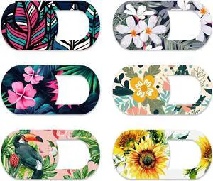C 6 Pack Webcam Cover Slide Ultra Thin 0.027 inch Camera Laptop Cover Slider Flower Camera Blocker Web Camera Privacy Cover for Computer Desktop Laptop PC Smartphone Moblile Tablets