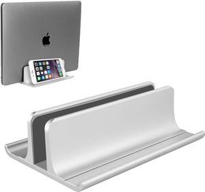 VAYDEER Vertical Laptop Stand Holder Adjustable Desktop Notebook Dock Space-Saving Three-in-one for All MacBook Pro Air, Mac,HP, Dell, Microsoft Surface,Lenovo, up to 17.3 inch Silver