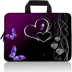 11 11.6 12 12.1 12.5 inch Laptop Carrying Bag Chromebook Case Notebook Ultrabook Bag Tablet Cover Neoprene Sleeve Fit Apple MacBook Air Samsung Acer HP DELL Lenovo Asus(Purple Butterfly)