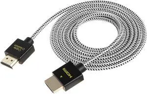 Ultra Thin HDMI Cable Male to Male, CableCreation 3.3ft HDMI 2.0 High-Speed Slim Low Profile Cable, Support 3D, 4K@60Hz, Audio Return Channel(ARC) for PS4, PS5, X-Box, Nintendo Switch etc, Braided, 1M