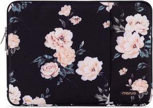 Tablet Sleeve Compatible with iPad 10th 10.9 inch 2022 iPad Air 5th 10.9 iPad Pro 11 M2 2022-2018 iPad 9/8/7 10.2 iPad Air 4 10.9/Air 3 10.5 iPad 9.7 Polyester Camellia Vertical Bag Black