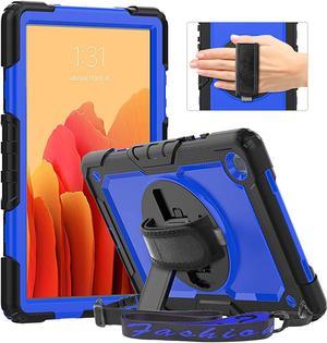 Case for Samsung Galaxy Tab A7 (10.4 Inch) 2020/2022, SM-T500/ T503 Case, Durable Sturdy Case with Screen Protector Swivel Stand Hand Shoulder Strap Drop-Proof Tablet A7 Case - Dark Blue