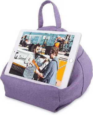 Tablet Pillow Stand Lap Pillow Bed Sofa Soft Cushion Holder Xmas Gift for Phones Tablets Up to 11 Fit iPad 10th iPad Pro 11 2022 iPad Mini 6 iPad Air 4/3 Tab S6/S7 11 - Light Purple