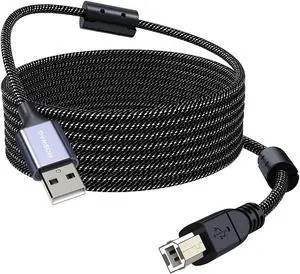 MOSWAG Printer Cable 16.4FT USB A to USB B MIDI Cable USB-A 2.0 480Mbps | Fast Sync for Computer to printers and scanners,Use with HP Canon,Epson,Dell,Xerox,Samsung,Lexmark and More,for Home,Office MOSWAG Printer Cable 16.4FT USB A to USB B MIDI Cable USB-A 2.0 480Mbps | Fast Sync for Computer to printers and scanners,Use with HP Canon,Epson,Dell,Xerox,Samsung,Lexmark and More,for Home,Office