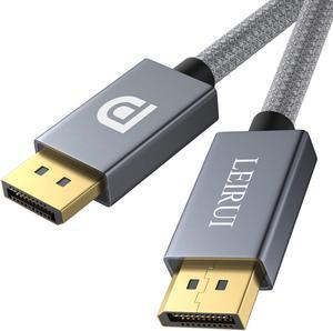LEIRUI DisplayPort Cable, DP 1.4 Cable 8K@60Hz,4K@144Hz, DisplayPort to DisplayPort Nylon Braided Cord, HBR3,32.4Gbps, HDP, HDCP 2.2, Compatible with Gaming Monitor Cable, Laptop PC TV, etc (3.3 Feet)