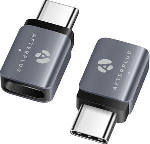 Afterplug USB C Extension Adapter [2 Pack] USB C Male to USB C Female Adapter Thunderbolt 3/4 Extender up to 40Gbps 8K@60Hz Video 240W PD for USB C Devices - Space Gray