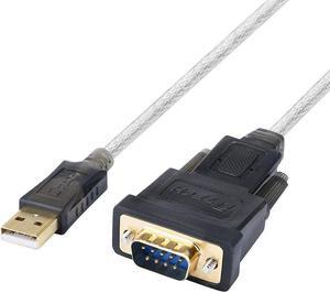 DTECH Serial Cable to USB Adapter DB9 Male RS232 Port Supports Windows 10 8 7 Mac (6 Feet, PL2303)