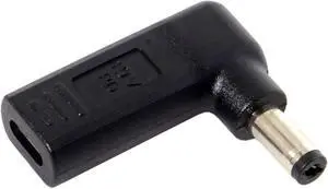 USB 3.1 Type C USB-C to Rectangle DC Plug 5.5mmx2.1mm Adapter PD Emulator Trigger 90 Degree Angled for Laptop Tablet (5.5x2.1MM)