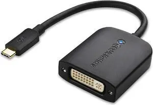 USB C to DVI Adapter (USB-C to DVI Adapter) in Black - Thunderbolt 4 / USB4 / Thunderbolt 3 Port Compatible with MacBook Pro  XPS 13 15 HP Spectre x360 Surface Pro and More