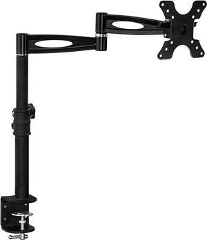 Mount-It! Single Monitor Arm Mount | Desk Stand | Heavy Duty Full Motion Height Adjustable | Fits 19 21 24 27 29 30 in VESA 75 100 Compatible Computer Screen | C-Clamp Base | Holds up to 33 Lbs