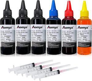 Aomya Ink Refill kit for Canon PG240 CL241 PG245 CL246 PG-243 CL-244 Refillable Ink Cartridge PIXMA MG3620 MG2522 MG2525 TS3322(3BK,C,M,Y)