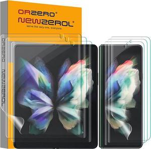 Orzero 3 Sets Compatible for Samsung Galaxy Z Fold 3 5G Soft TPU Screen Protector, with Camera Notch Premium Quality Full Coverage High Definition Bubble-Free (Lifetime Replacement)