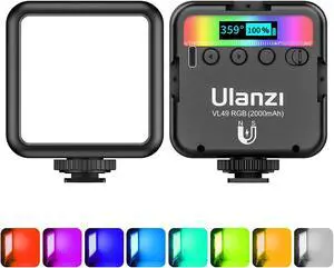 ULANZI VL49 RGB Video Lights, LED Camera Light 360° Full Color Portable Photography Lighting w 3 Cold Shoe, 2000mAh Rechargeable CRI 95+ 2500-9000K Dimmable Panel Lamp Support Magnetic Attraction ULANZI VL49 RGB Video Lights, LED Camera Light 360° Full Color Portable Photography Lighting w 3 Cold Shoe, 2000mAh Rechargeable CRI 95+ 2500-9000K Dimmable Panel Lamp Support Magnetic Attraction