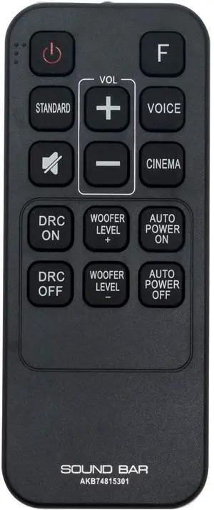 AKB74815301 Replacement Remote Control Applicable for LG Soundbar S55A3-D LAS454B S45A1-D LAS453B SH3B SPH3B-W Sound Bar