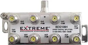 EXTREME 8 WAY BALANCED HD DIGITAL 1GHz HIGH PERFORMANCE HORIZONTAL COAX CABLE SPLITTER - BDS108H EXTREME 8 WAY BALANCED HD DIGITAL 1GHz HIGH PERFORMANCE HORIZONTAL COAX CABLE SPLITTER - BDS108H