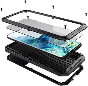 for Galaxy S20 Case,Full Body Protective Cover Heavy Duty Shockproof Tough Armour Aluminum Alloy Metal Case with Silicone Built-in Screen Protector for SAM-UNG Galaxy S20 5g 6.2" - Black for Galaxy S20 Case,Full Body Protective Cover Heavy Duty Shockproof Tough Armour Aluminum Alloy Metal Case with Silicone Built-in Screen Protector for SAM-UNG Galaxy S20 5g 6.2" - Black