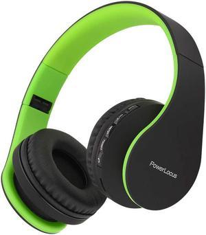 PowerLocus Wireless Bluetooth OverEar Stereo Foldable Headphones Wired Headsets with Builtin Microphone for iPhone Samsung LG iPad BlackGreen