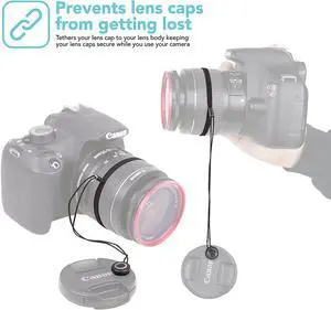 Foto&Tech Camera Lens Cap Leash with Elastic String, Compatible with Universal DSLR SLR Evil Mirrorless Cameras Video (1 Piece) Foto&Tech Camera Lens Cap Leash with Elastic String, Compatible with Universal DSLR SLR Evil Mirrorless Cameras Video (1 Piece)