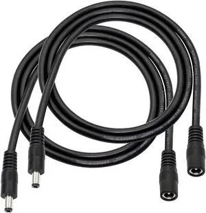DC Power Extension CableDC 5.5mm x 2.1mm Male to Female Power Adapter Cable3FT 18AWG Heavy Duty Cord for 12V CCTV Wireless IP Camera,LED,Car,More.-2PCS DC Power Extension CableDC 5.5mm x 2.1mm Male to Female Power Adapter Cable3FT 18AWG Heavy Duty Cord for 12V CCTV Wireless IP Camera,LED,Car,More.-2PCS