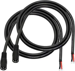 DC Power Pigtails Cable,3FT DC 5.5MM x 2.1MM Female Plug to Bare Wire Open End Power Wire Supply Repair Cable,16 AWG Barrel Connector Pigtail for CCTV Security Camera,DVRLED Strip Light Etc-2 Pcs(F) DC Power Pigtails Cable,3FT DC 5.5MM x 2.1MM Female Plug to Bare Wire Open End Power Wire Supply Repair Cable,16 AWG Barrel Connector Pigtail for CCTV Security Camera,DVRLED Strip Light Etc-2 Pcs(F)