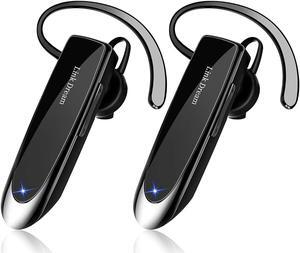 Bluetooth Earpiece for Cell Phone Hands Free Wireless Headset Noise Cancelling Mic 24Hrs Talking 1440Hrs Standby Compatible with iPhone Android for Driver Trucker (2 Pack)