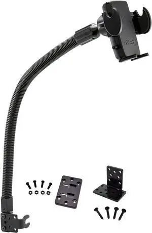 Arkon Car or Truck Seat Rail or Floor Phone Holder Mount for iPhone 12 11 Pro Max XS XR Note 20 Retail Black