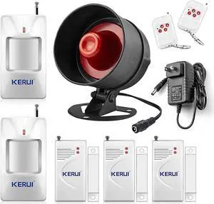 Good Product Outlet Upgraded Standalone Home Office Shop Security Alarm System Kit,Wireless Loud Indoor/Outdoor Weatherproof Siren Horn with Remote Control and Door Contact Sensor,Motion Sensor,Up to