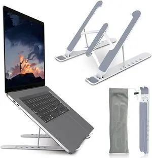 Laptop Stand , Laptop Riser for Desk Portable Desktop Laptop Holder for Desk and Bed, 6-Levels Angles Adjustable Height Notebook Mount, ABS&Containing Metals Stable PC Riser for Laptops&Tablets Comp